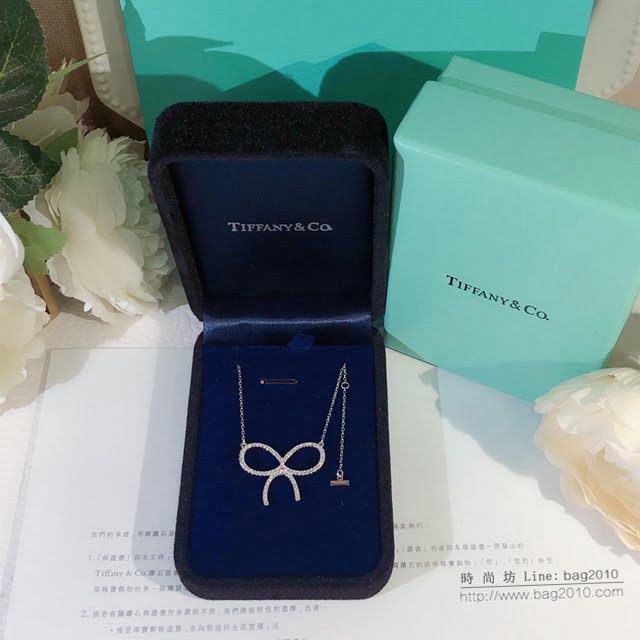 Tiffany純銀飾品 蒂芙尼女士專櫃爆款925純銀大號蝴蝶結項鏈  zgt1661